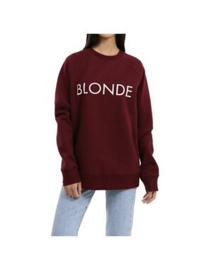 Brunette the Label Burgundy Crewneck Sweatshirt Small Medium